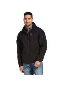 Ariat Vernon Hooded Softshell Water Resistant Jacket Black | KLRVNO-723