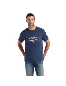 Ariat Western Lockup T-Shirt Navy Heather | ONXQMI-659