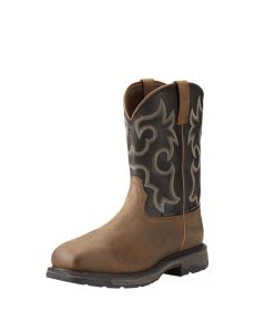 Ariat WorkHog Wide Square Toe 400g Waterproof 400g Composite Toe Work Boot Rye Brown | PTNGYA-146