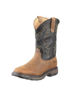 Ariat WorkHog Wide Square Toe Waterproof Steel Toe Work Boot Aged Bark | DSLQTA-204