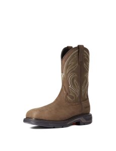 Ariat WorkHog XT Cottonwood Carbon Toe Work Boot Distressed Brown | FODQLZ-685