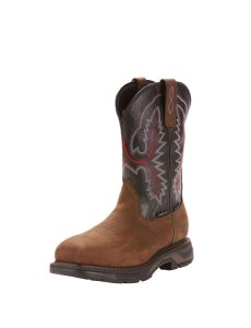 Ariat WorkHog XT Waterproof Carbon Toe Work Boot Oily Distressed Brown | YQMSNI-293