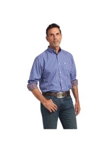 Ariat Wrinkle Free Cairo Classic Fit Shirt Mazarine Blue | BGKTVN-027