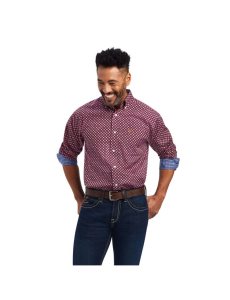 Ariat Wrinkle Free Deklan Classic Fit Shirt Pickled Beet | JXUOIF-971