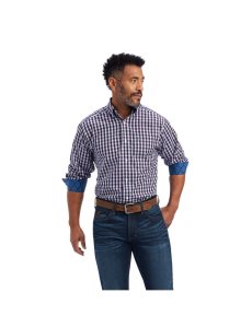 Ariat Wrinkle Free Donny Fitted Shirt White | WALMDK-039