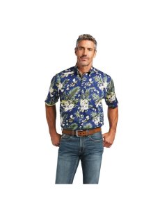 Ariat Wrinkle Free Ephraim Classic Fit Shirt Nocturnal Blue | VPNSMO-508