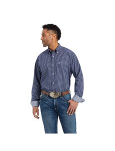 Ariat Wrinkle Free Immanuel Classic Fit Shirt Midnight Sail | JUHIZM-952