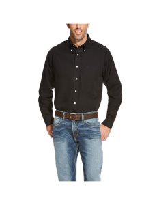 Ariat Wrinkle Free Solid Shirt Black | FJHNZI-692