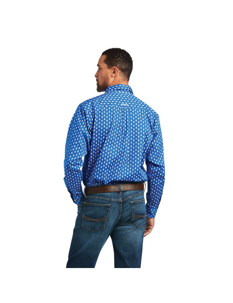 Ariat Alan Stretch Classic Fit Shirt Cerulean Blue | FGKBJQ-068