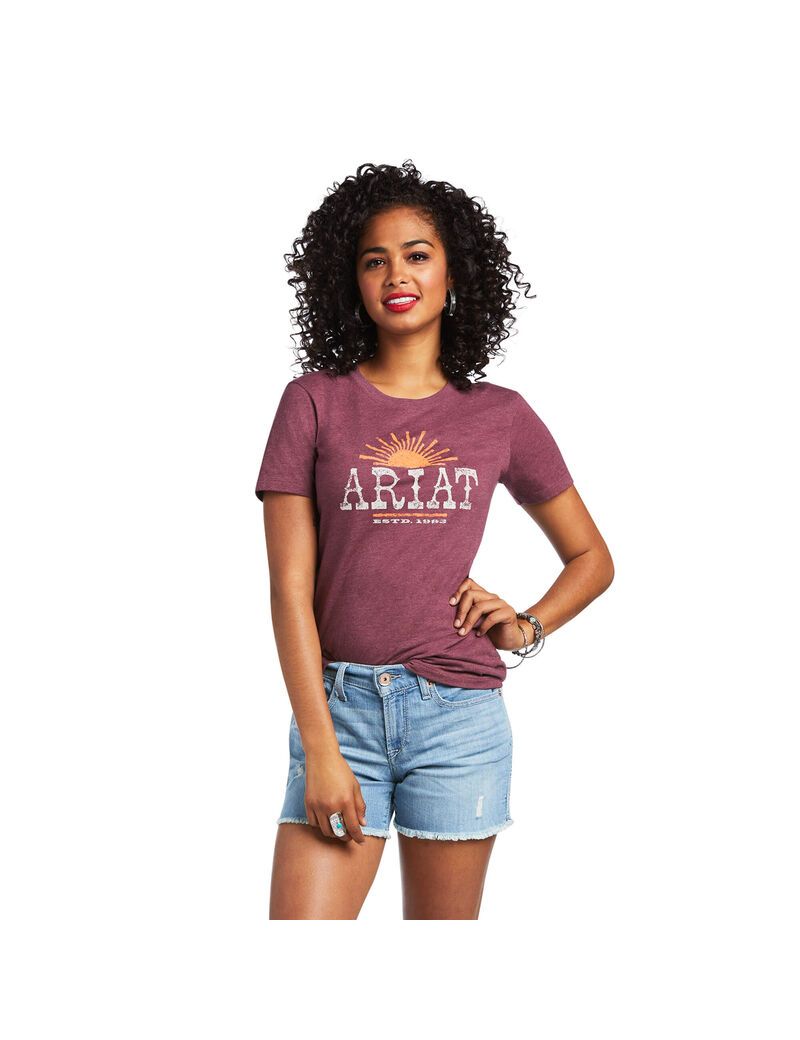 Ariat Amarillo T-Shirt Burgundy Heather | JTPMHG-847