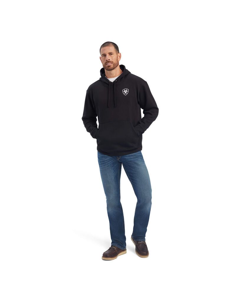 Ariat Americana Block Sweatshirt Black | HGXCFQ-613