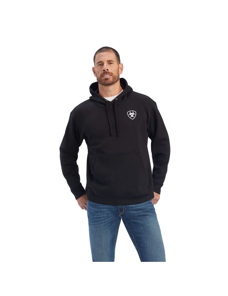 Ariat Americana Block Sweatshirt Black | HGXCFQ-613