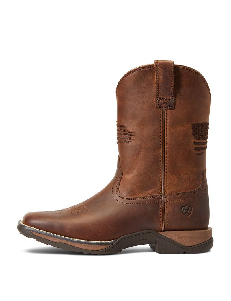 Ariat Anthem Patriot Western Boot Distressed Brown | JBRTDF-817