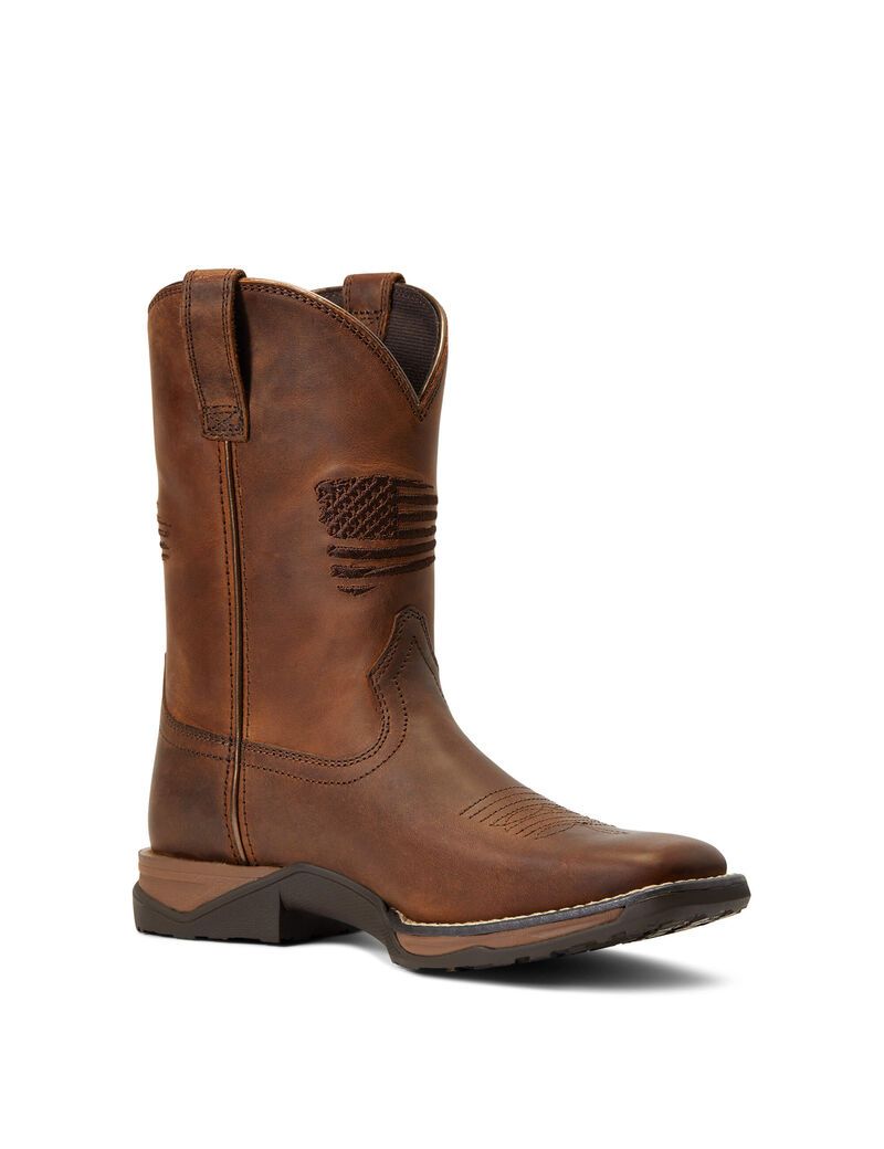 Ariat Anthem Patriot Western Boot Distressed Brown | JBRTDF-817