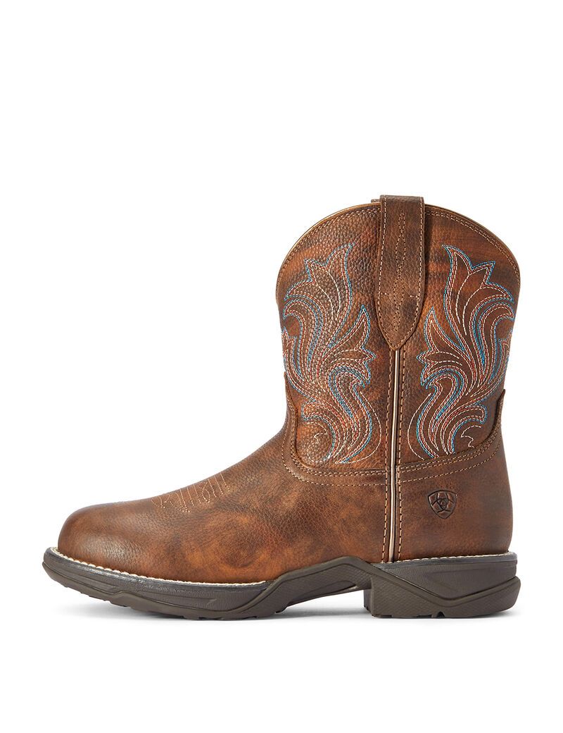 Ariat Anthem Round Toe Shortie Western Boot Copper Kettle | LPYCSJ-678