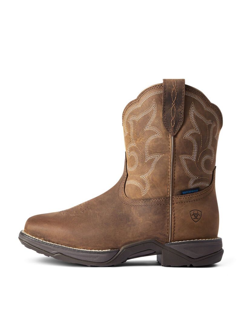 Ariat Anthem Shortie II Waterproof Western Boot Distressed Brown | RWDITE-743