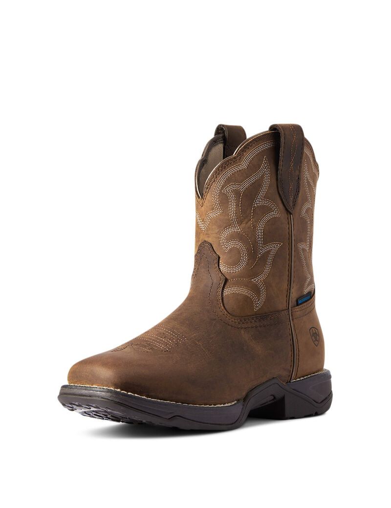 Ariat Anthem Shortie II Waterproof Western Boot Distressed Brown | RWDITE-743