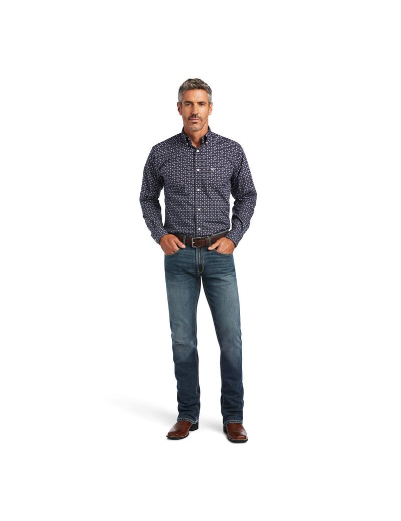 Ariat Arman Fitted Shirt Blue Nights | ALRHPF-873