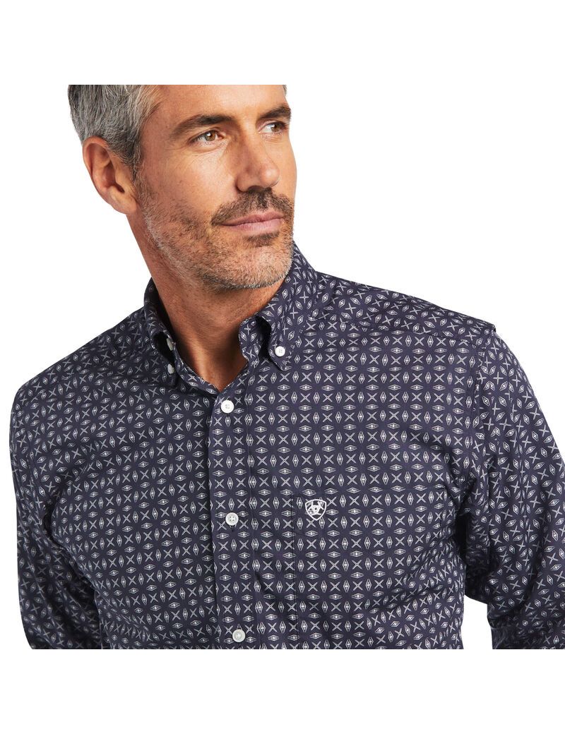 Ariat Arman Fitted Shirt Blue Nights | ALRHPF-873