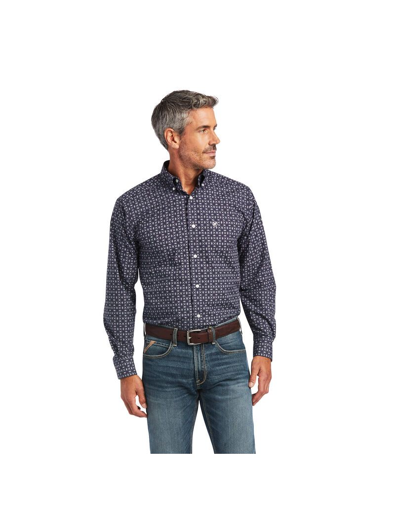 Ariat Arman Fitted Shirt Blue Nights | ALRHPF-873