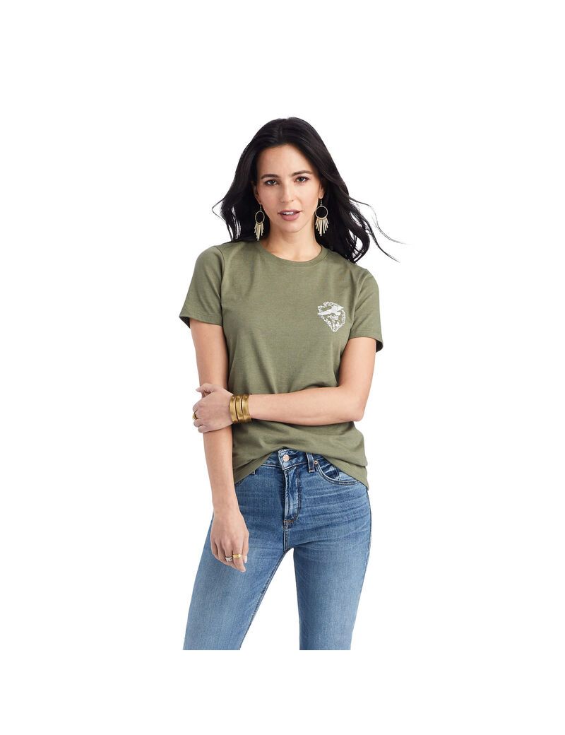 Ariat Arrowhead Tee Military Heather | CGQNHD-507