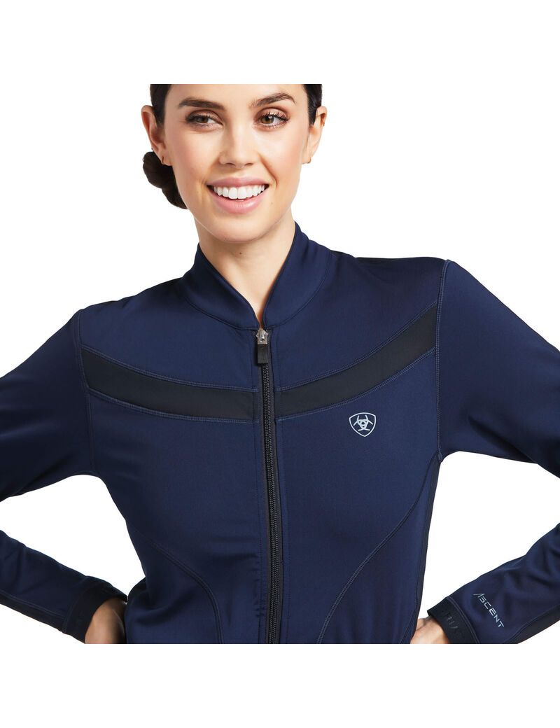 Ariat Ascent Full Zip Sweatshirt Navy | CDYURF-853