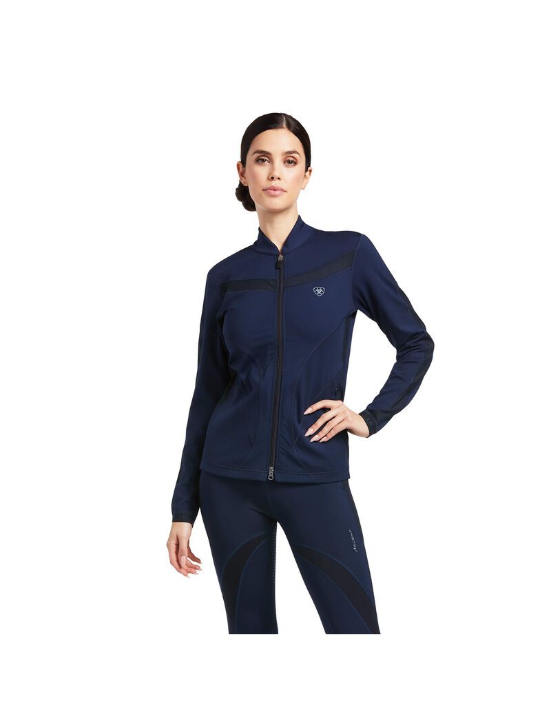 Ariat Ascent Full Zip Sweatshirt Navy | CDYURF-853