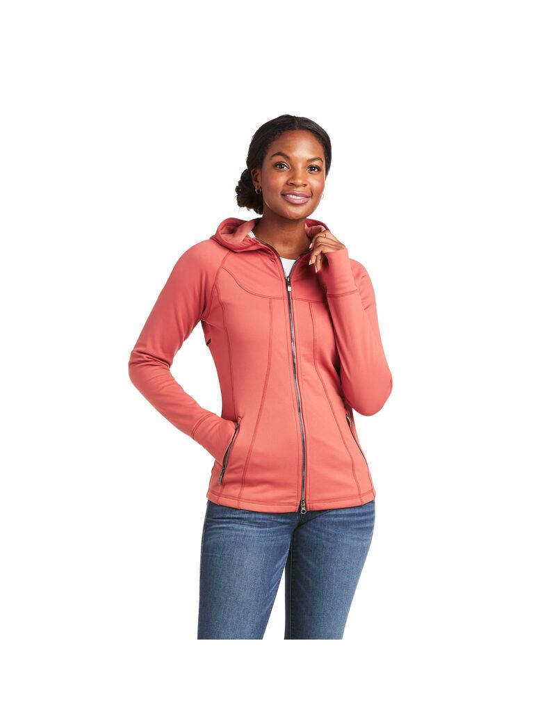 Ariat Attain Full Zip Hoodie Marsala | UWKFBJ-567