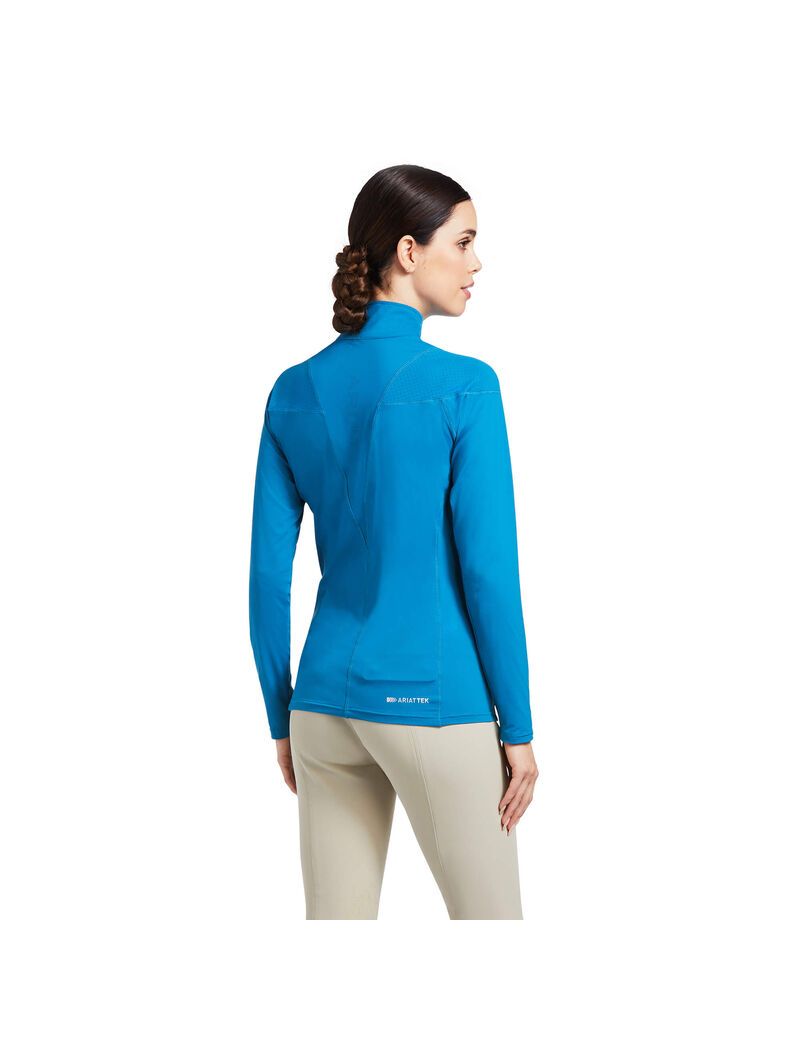 Ariat Auburn 1/4 Zip Baselayer Saxony Blue | FOYTRI-683