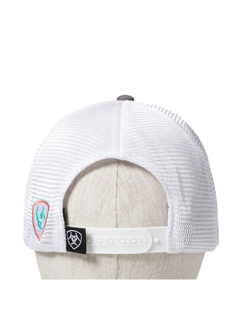 Ariat Aztec Logo Snapback Cap Grey | IJKQCF-958