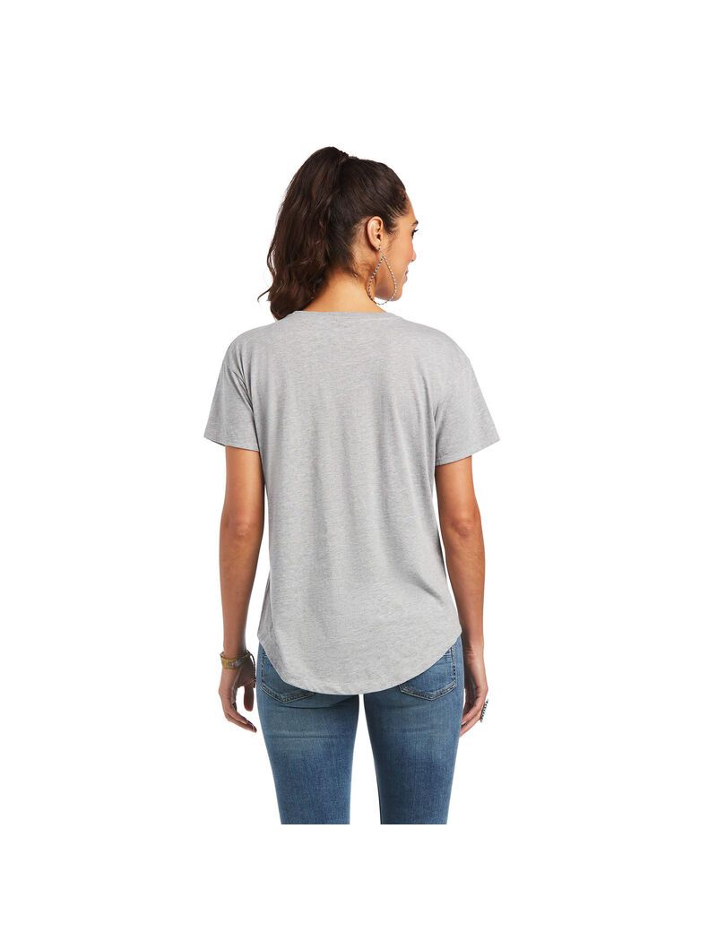 Ariat Bandana Logo T-Shirt Heather Grey | EVMGBS-952