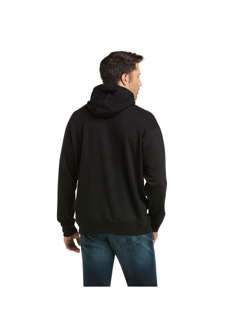 Ariat Basic Hoodie Sweatshirt Black Seam To Seam Flag | ORIXGZ-423