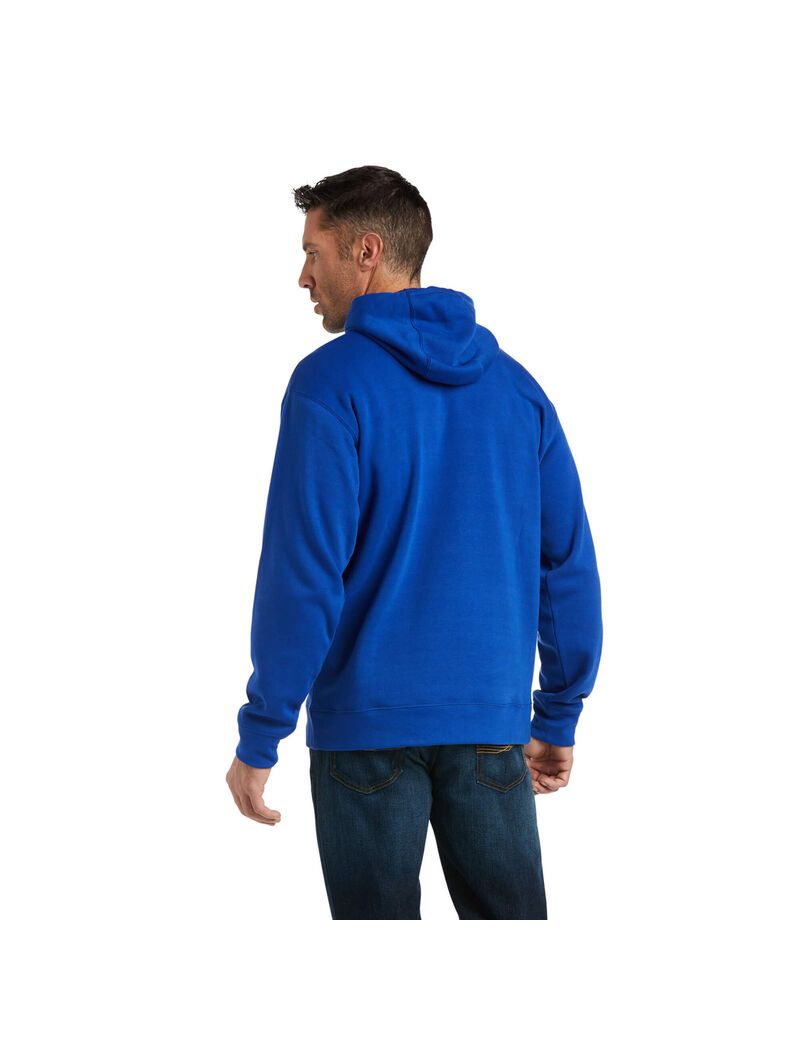 Ariat Basic Hoodie Sweatshirt Cobalt Raised Grey Stripes | SJZWOF-120