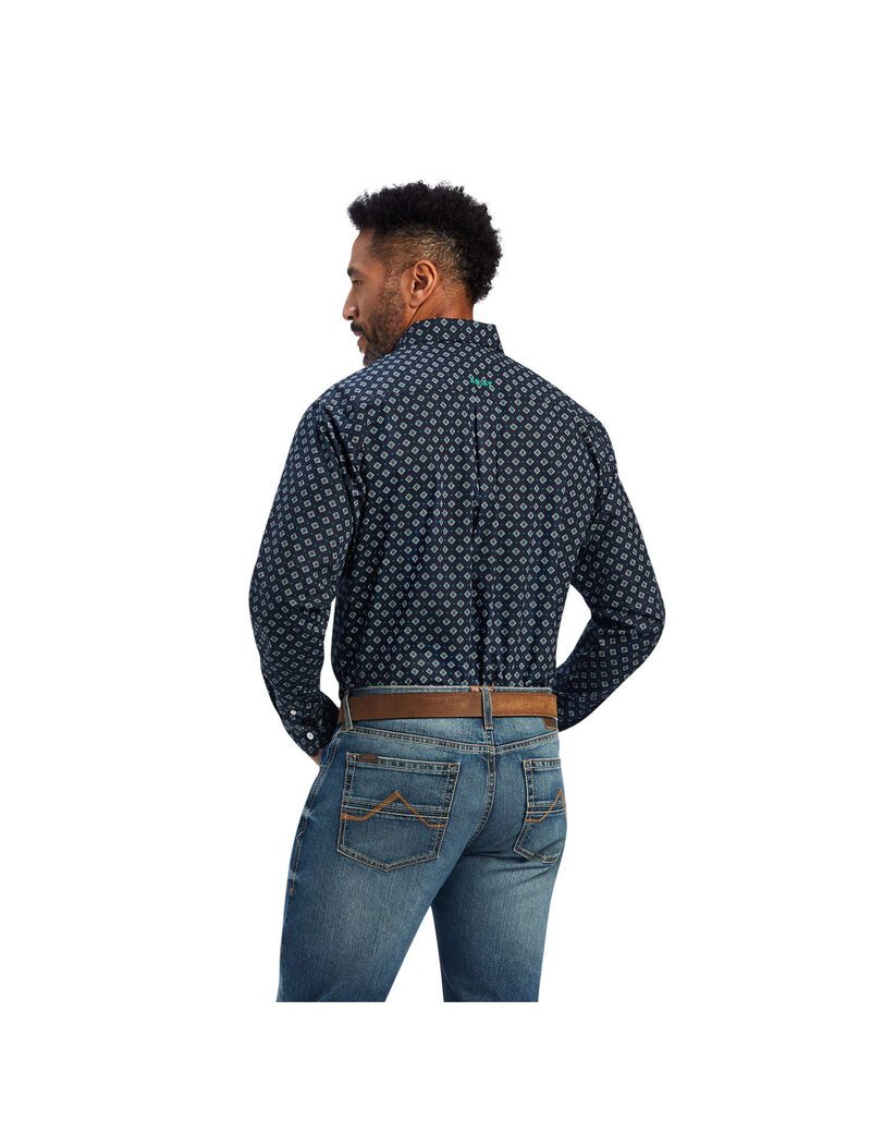 Ariat Beckham Classic Fit Shirt Dark Sapphire | SAMEXD-564