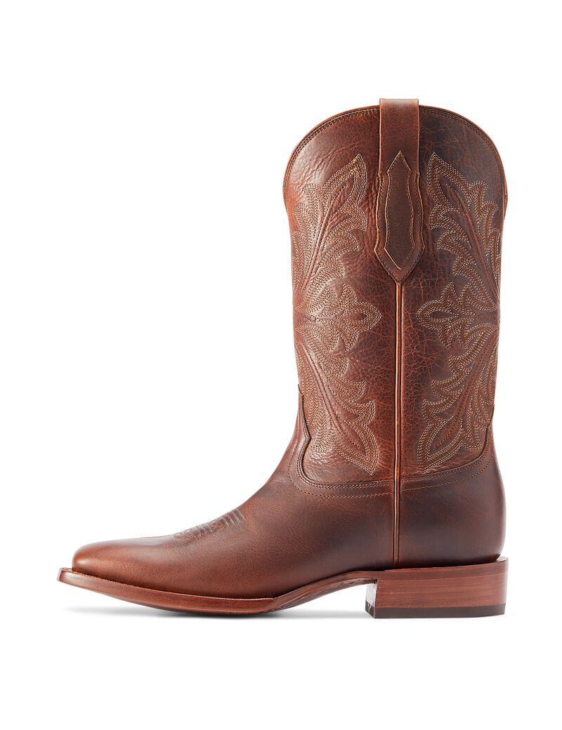 Ariat Bench Made Bassett Western Boot Saddle Brown Bison | JNQCXH-871