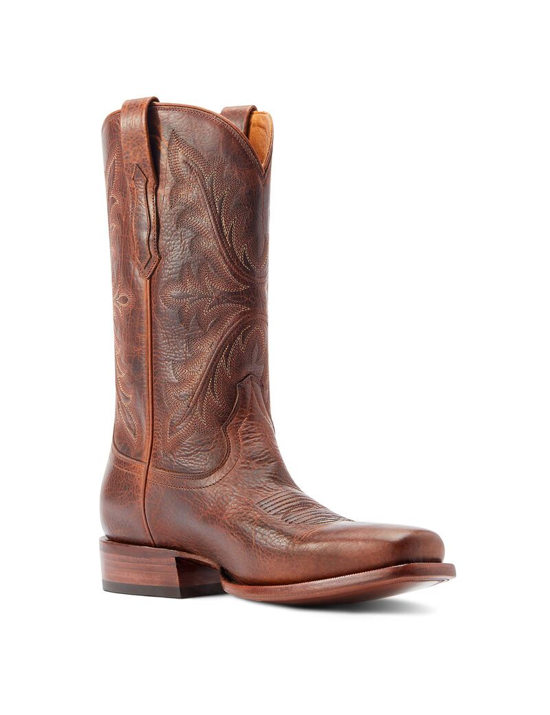 Ariat Bench Made Stilwell Western Boot Saddle Brown Bison | OIEPQF-135