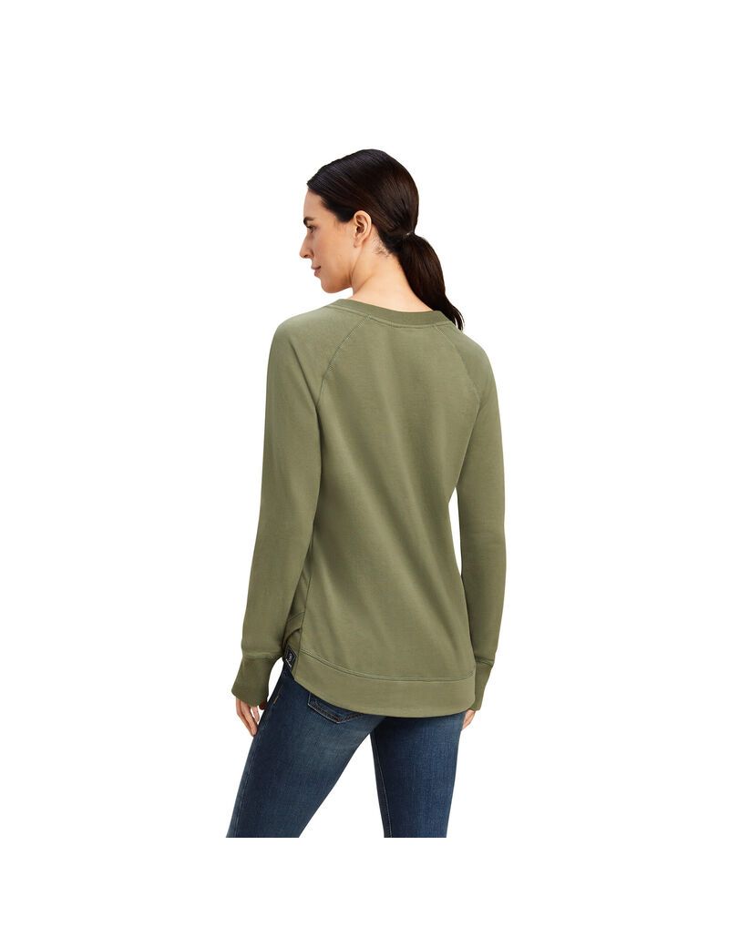 Ariat Benicia Sweatshirt Four Leaf Clover | YXOVAI-173