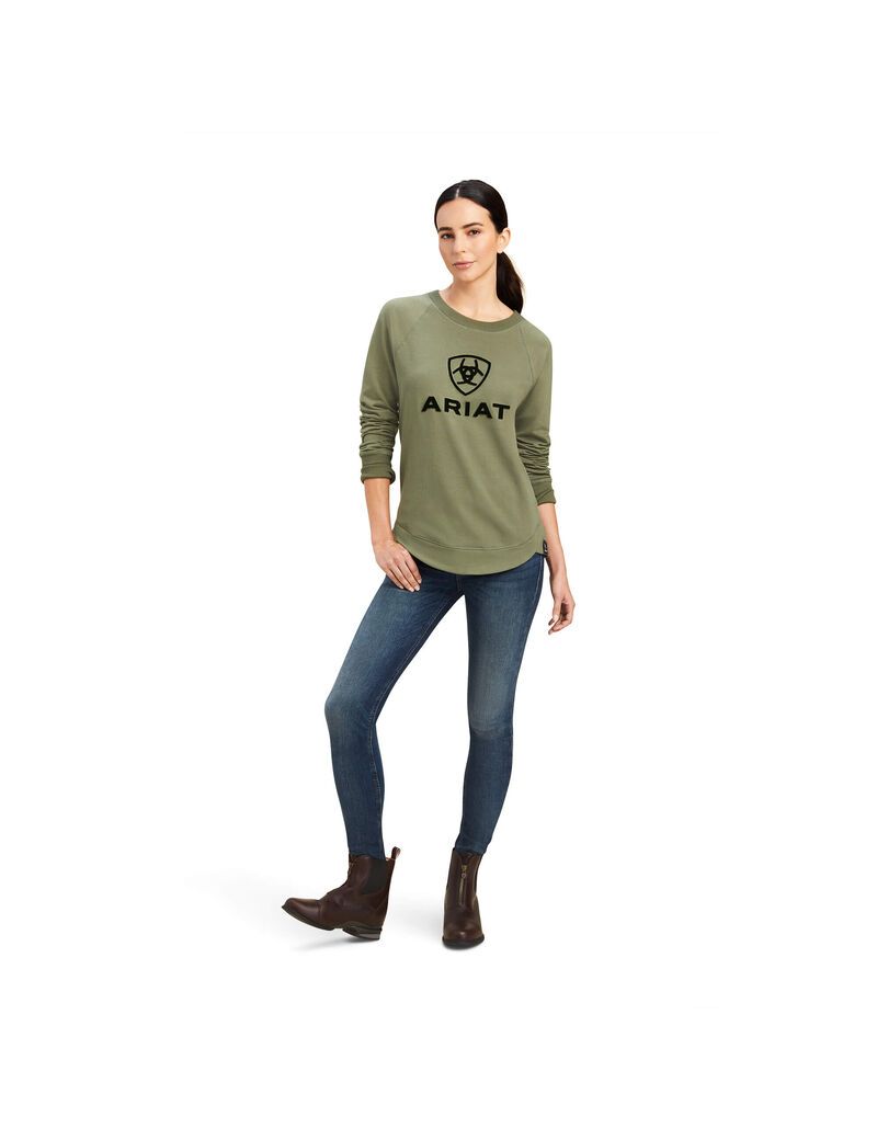 Ariat Benicia Sweatshirt Four Leaf Clover | YXOVAI-173