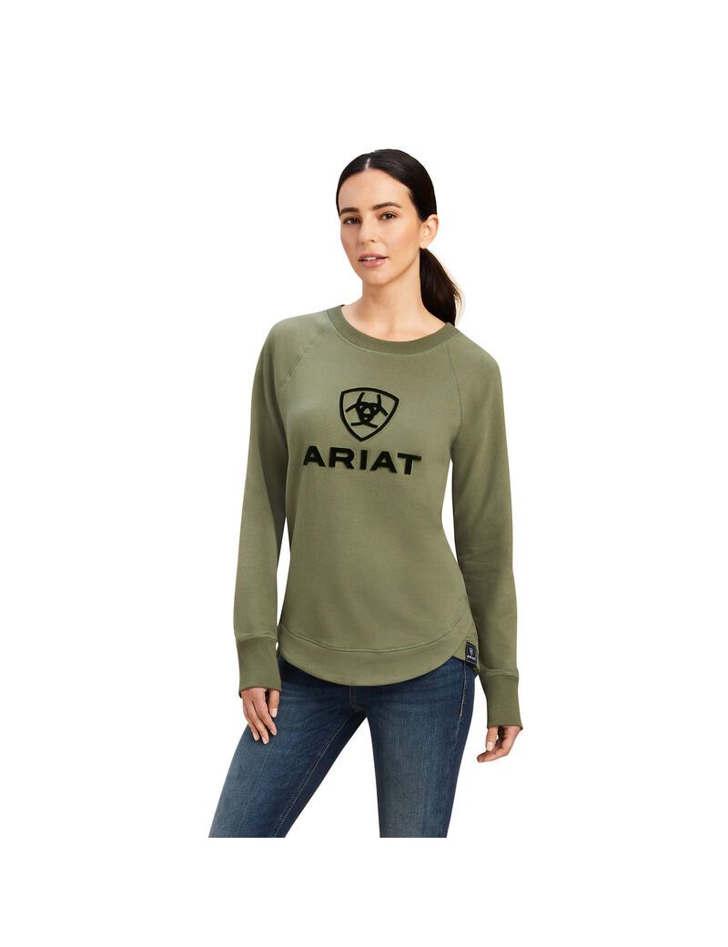 Ariat Benicia Sweatshirt Four Leaf Clover | YXOVAI-173