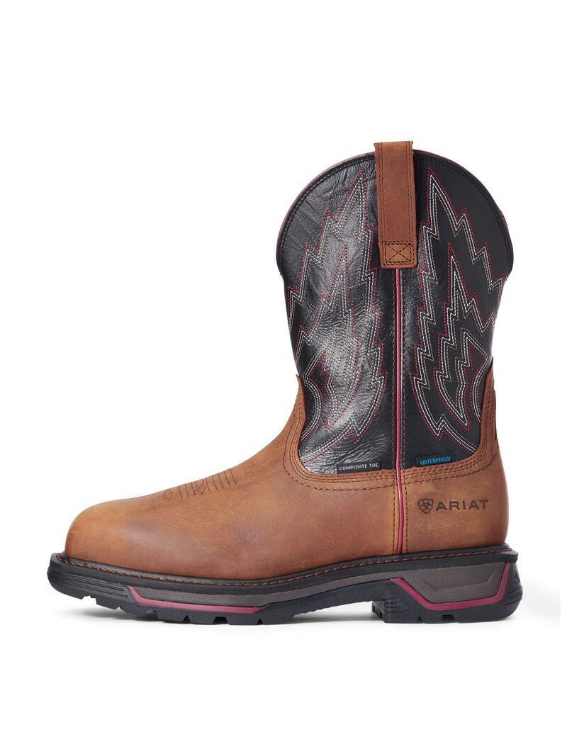 Ariat Big Rig Waterproof Composite Toe Work Boot Mesa Brown | NAORZB-048