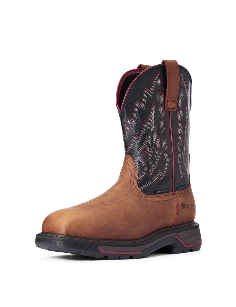 Ariat Big Rig Waterproof Composite Toe Work Boot Mesa Brown | NAORZB-048