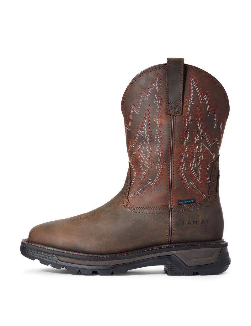 Ariat Big Rig Waterproof Work Boot Dark Brown | IKLMRA-692