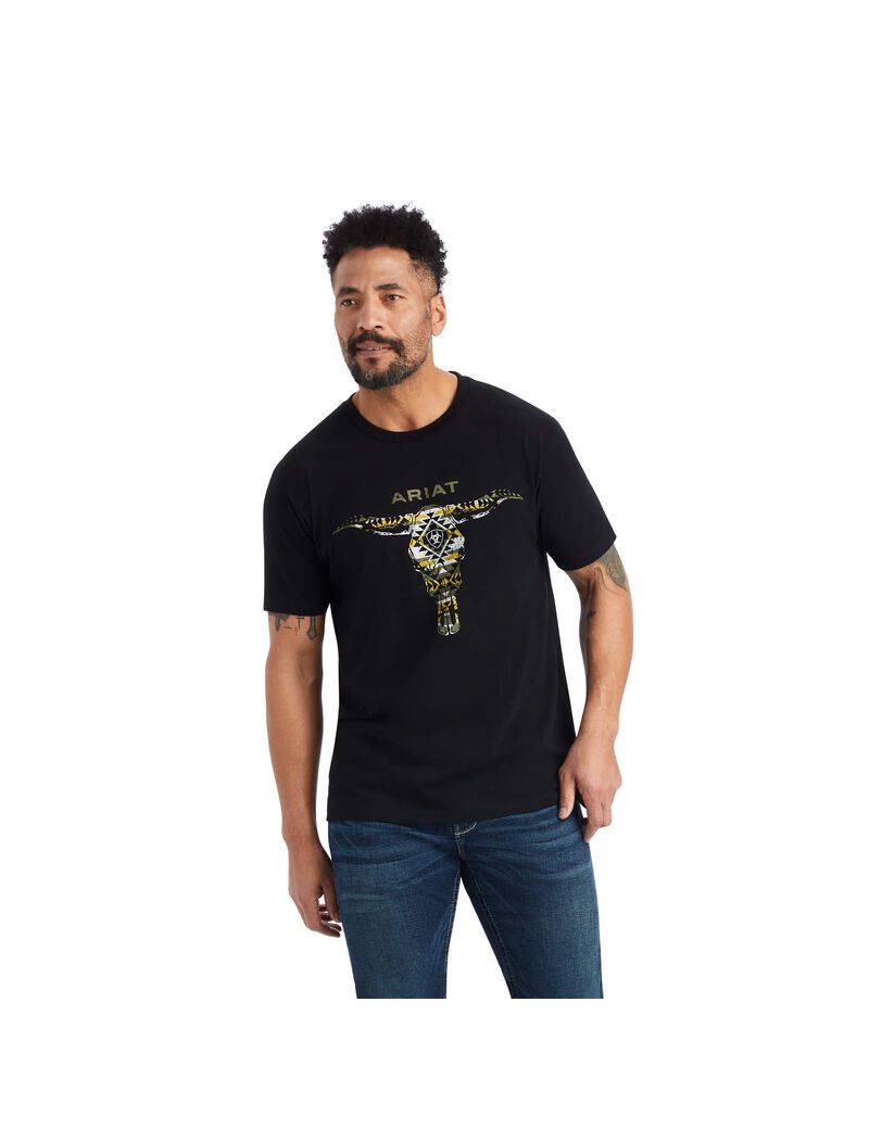 Ariat Blanket Skull T-Shirt Black | AFLPWE-532