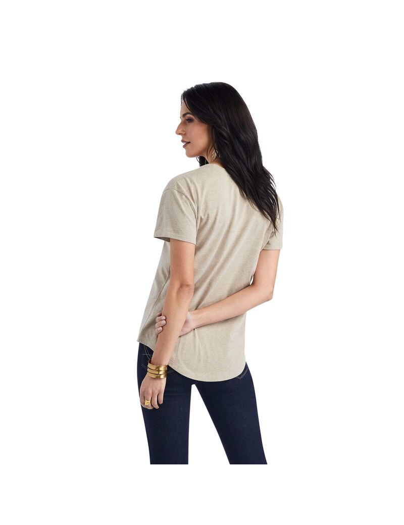 Ariat Blanket Skull Tee Oatmeal Heather | INOHFC-718