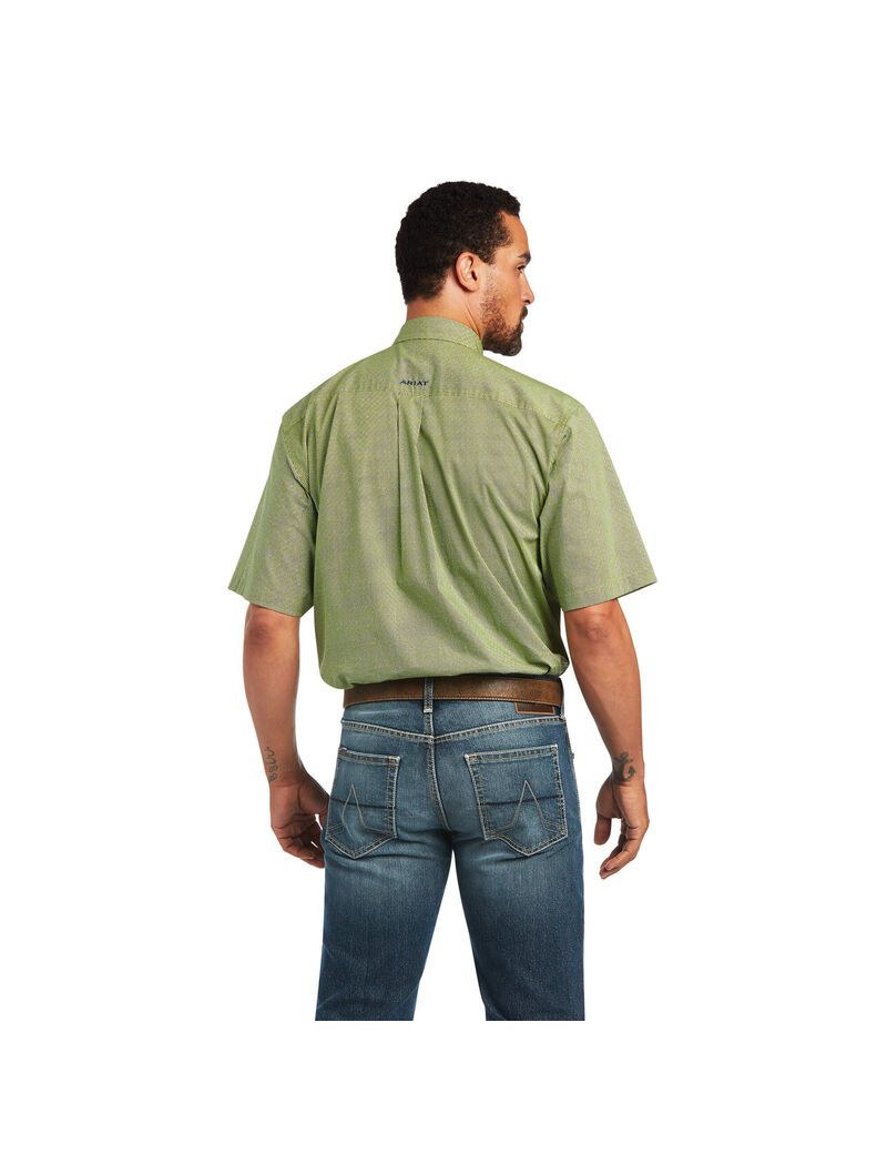 Ariat Branson Stretch Classic Fit Shirt Green Glow | LVXRZG-780