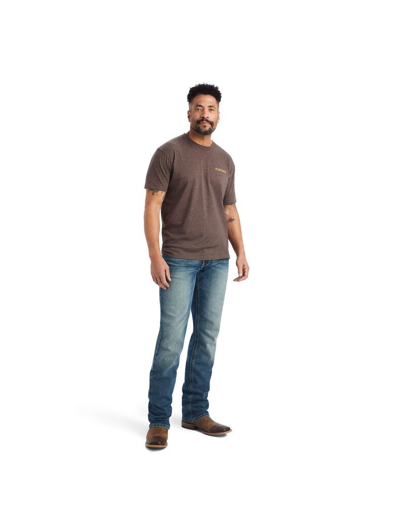 Ariat Bronc Buster T-Shirt Brown Heather | AZOPLB-917