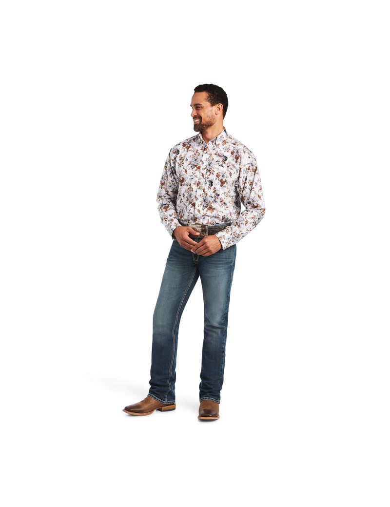 Ariat Bryant Classic Fit Shirt White | UHLASM-163