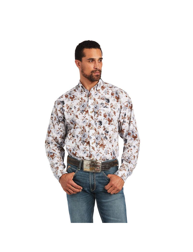 Ariat Bryant Classic Fit Shirt White | UHLASM-163