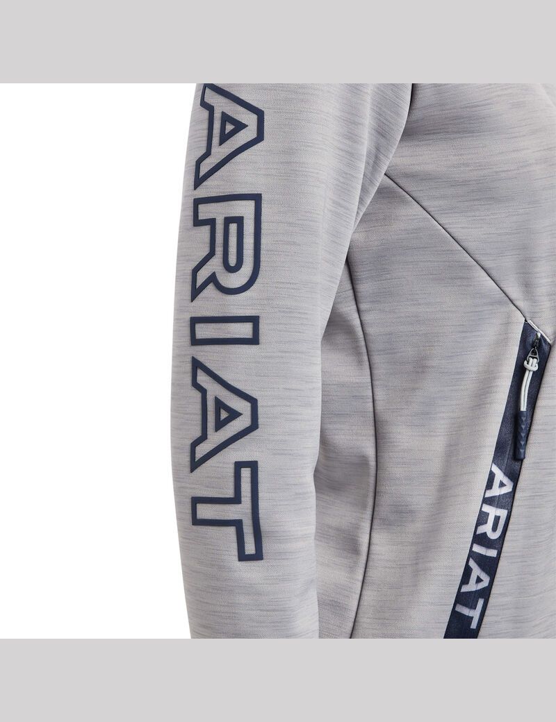 Ariat Byron Full Zip Hoodie Heather Grey | TSPWQH-356