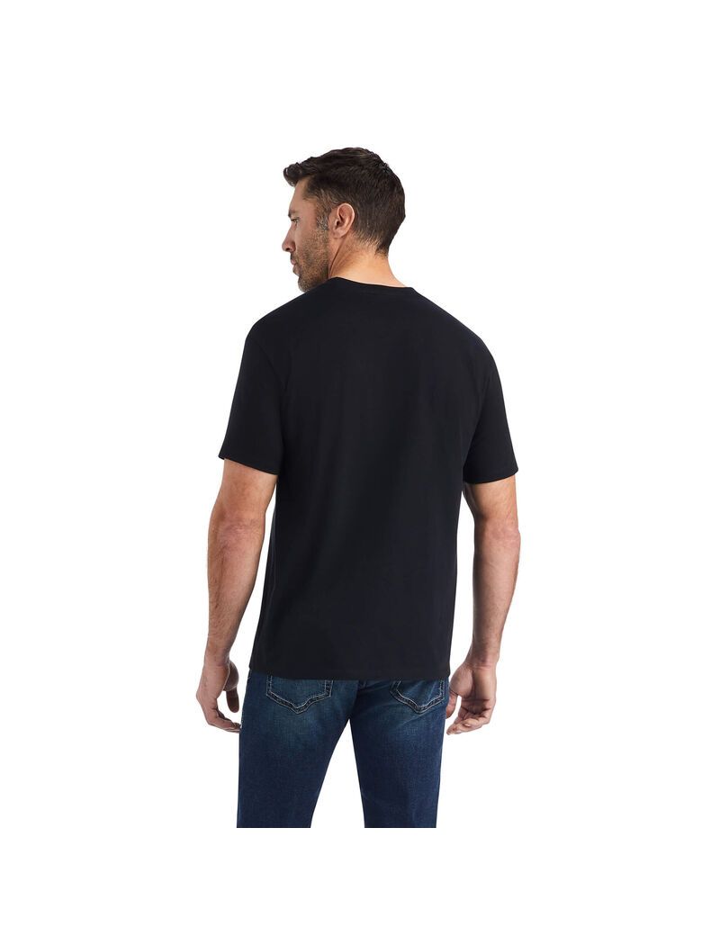 Ariat Camo Badge T-Shirt Black | RJLMCP-164